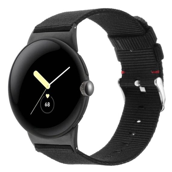 Per Google Pixel Watch 2 / Pixel Watch Cinturino in tela di nylon (nero)