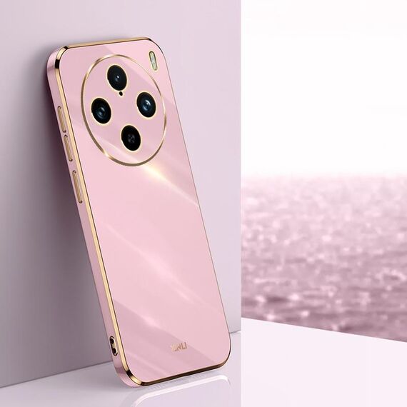 Per vivo X100 Pro 5G XINLI Straight Edge 6D Placca Custodia per telefono in TPU (Viola ciliegia)