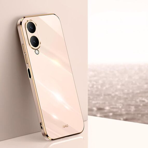 Custodia per telefono in TPU elettrolitico con bordo dritto 6D XINLI per vivo Y17S 4G (rosa)