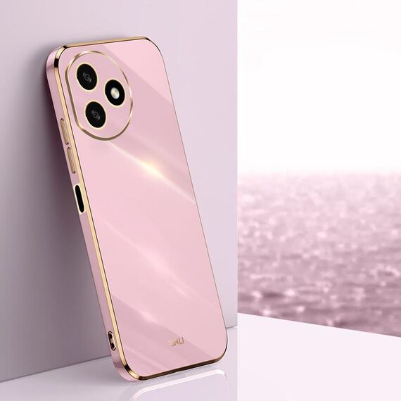 Custodia per telefono in TPU elettrolitico XINLI Straight Edge 6D per Honor X50i+ 5G (viola ciliegia)