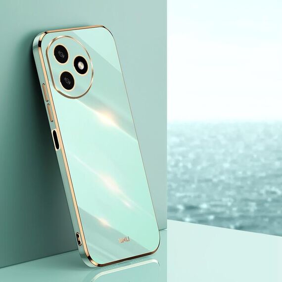Custodia per telefono in TPU placcato 6D XINLI Straight Edge per Honor X50i + 5G (verde menta)