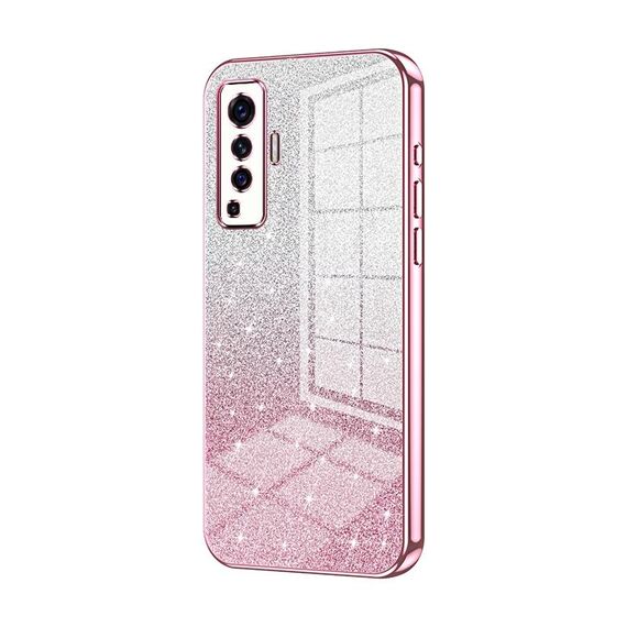Custodia per telefono elettrolitico in polvere glitter sfumata per vivo X50 (rosa)