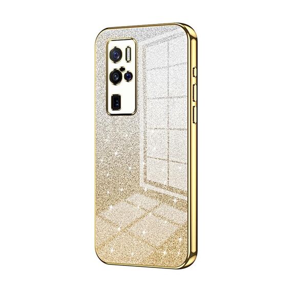 Per vivo X50 Pro+ Custodia per telefono elettrolitico con polvere glitterata sfumata (oro)
