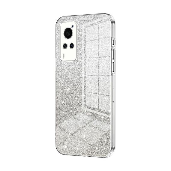 Per vivo X60 Custodia per telefono elettrolitica in polvere glitterata sfumata (trasparente)