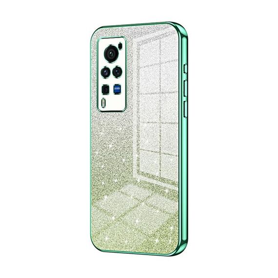 Custodia per telefono elettrolitico in polvere glitter sfumata per vivo X60 Pro (verde)