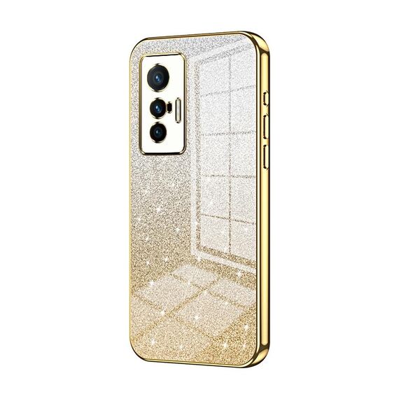 Custodia per telefono elettrolitico in polvere glitterata vivo X70 (oro)