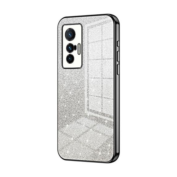 Custodia per telefono elettrolitico in polvere glitterata vivo X70 (nera)
