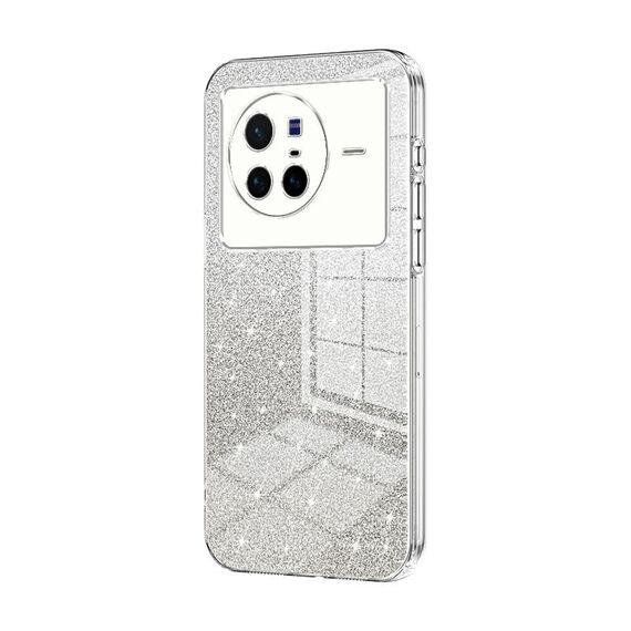 Per vivo X80 Custodia per telefono elettrolitico con polvere glitterata sfumata (trasparente)
