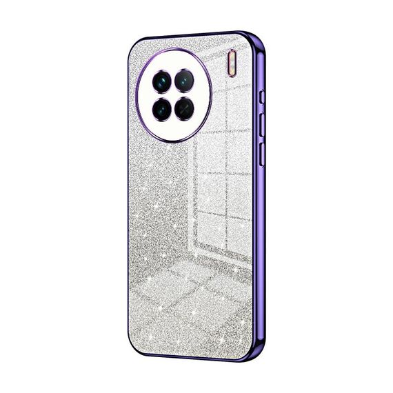 Custodia per telefono elettrolitico in polvere glitterata sfumata per vivo X90 / X90s (viola)