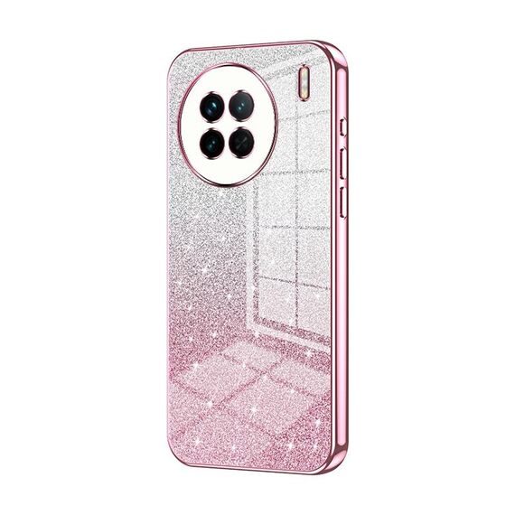 Custodia per telefono elettrolitica in polvere glitter sfumata per vivo X90 / X90s (rosa)