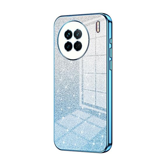 Custodia per telefono elettrolitico in polvere glitter sfumata per vivo X90 / X90s (blu)