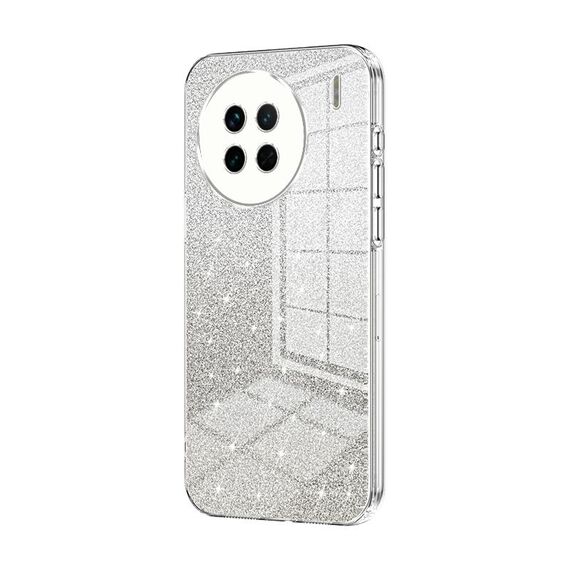 Custodia per telefono elettrolitica in polvere glitter sfumata per vivo X90 / X90s (trasparente)
