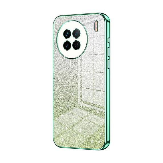 Custodia per telefono elettrolitico con polvere glitterata sfumata per vivo X90 / X90s (verde)