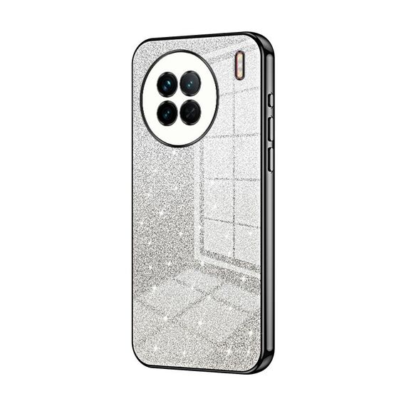 Custodia per telefono elettrolitico in polvere glitter sfumata per vivo X90 / X90s (nero)