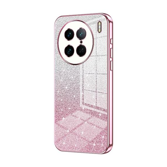 Custodia per telefono elettrolitico in polvere glitter sfumata per vivo X90 Pro (rosa)