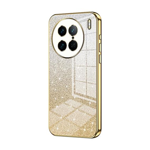 Custodia per telefono elettrolitico in polvere glitterata sfumata per vivo X90 Pro (oro)