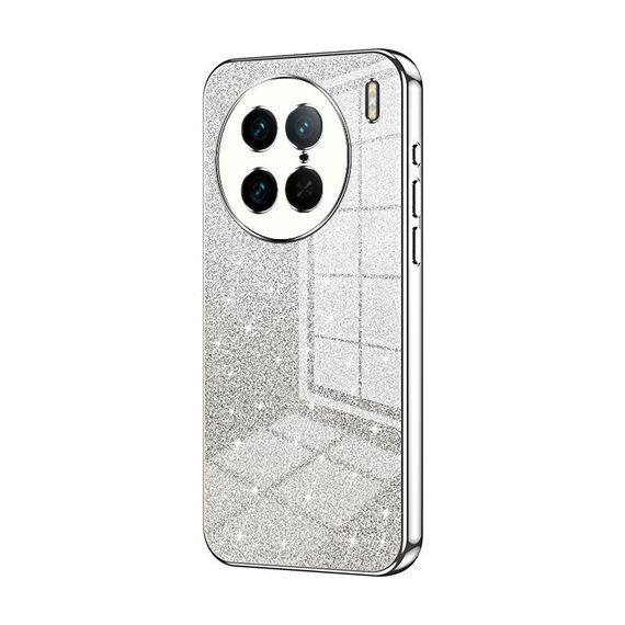 Custodia per telefono elettrolitico in polvere glitterata sfumata per vivo X90 Pro (argento)