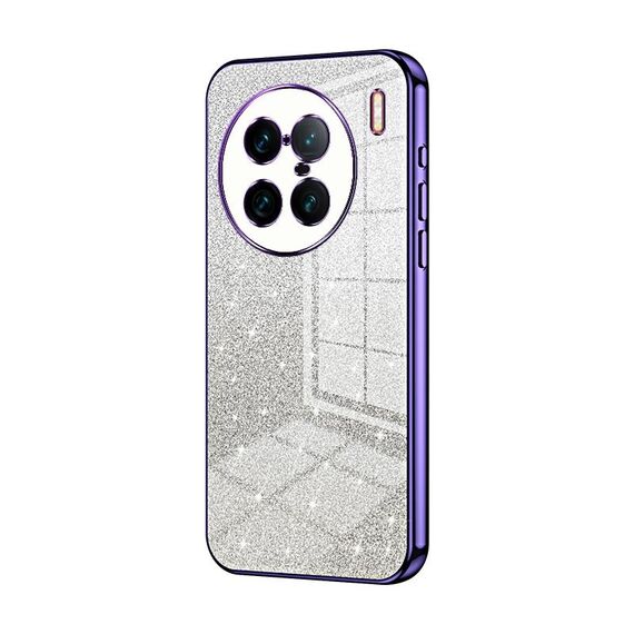 Per vivo X90 Pro+ Custodia per telefono elettrolitico con polvere glitterata sfumata (viola)
