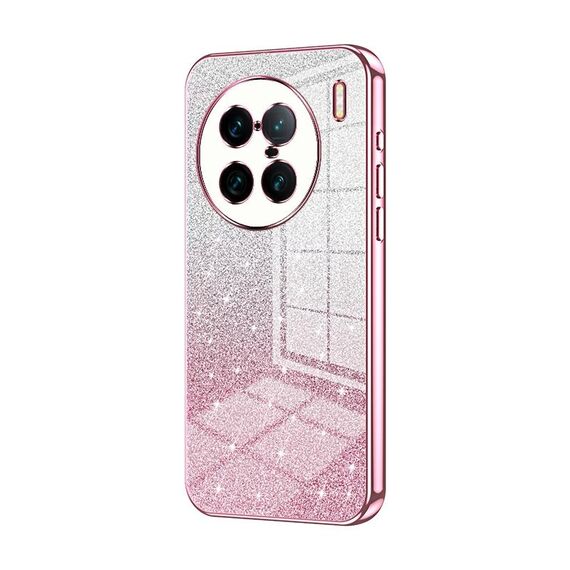 Per vivo X90 Pro+ Custodia per telefono elettrolitico con polvere glitterata sfumata (rosa)