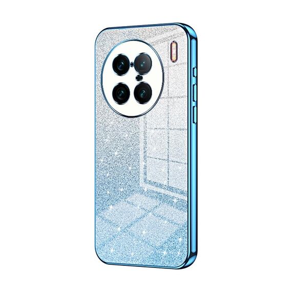 Per vivo X90 Pro+ Custodia per telefono elettrolitico con polvere glitterata sfumata (blu)