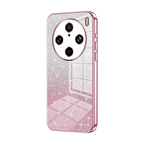 Custodia per telefono elettrolitico in polvere glitterata sfumata per vivo X100 Pro (rosa)