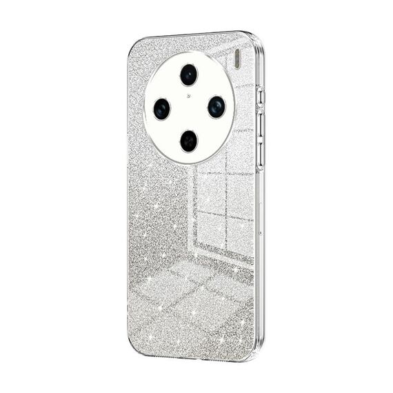 Custodia per telefono elettrolitico in polvere glitter sfumata per vivo X100 Pro (trasparente)