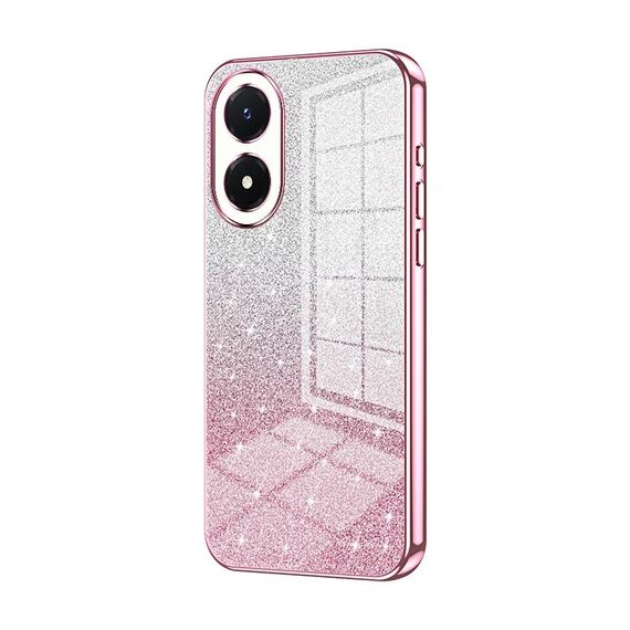 Custodia per telefono elettrolitico in polvere glitter sfumata per vivo Y02s (rosa)