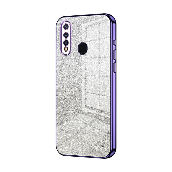 Per vivo Y5s / U3 / Z5i / U20 / Y19 Custodia per telefono elettrolitico con polvere glitterata sfumata (viola)