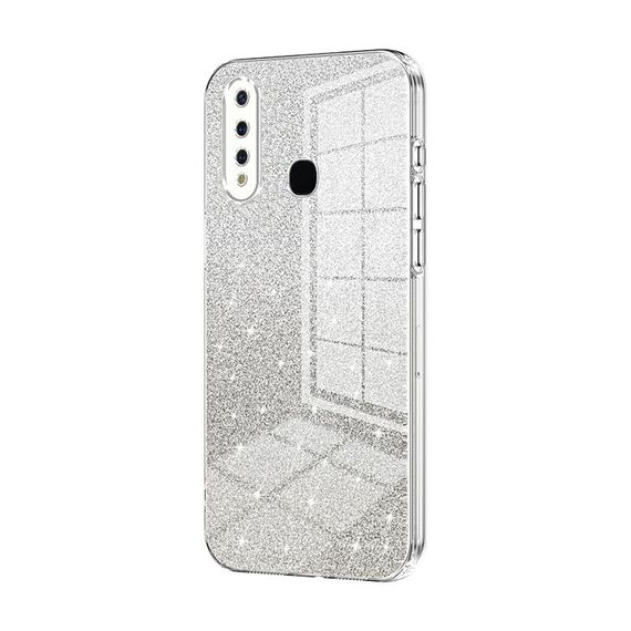 Per vivo Y5s / U3 / Z5i / U20 / Y19 Custodia per telefono elettrolitico con polvere glitterata sfumata (trasparente)