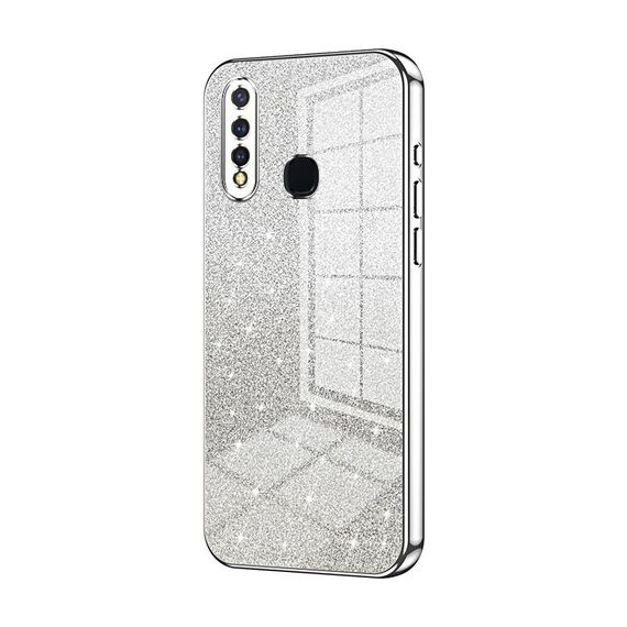 Per vivo Y5s / U3 / Z5i / U20 / Y19 Custodia per telefono elettrolitico con polvere glitterata sfumata (Argento)