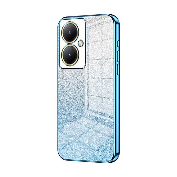 Per vivo Y35M+ / Y35+ / Y27 4G Custodia per telefono elettrolitico con polvere glitterata sfumata (blu)
