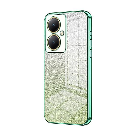 Per vivo Y35M+ / Y35+ / Y27 4G Custodia per cellulare elettrolitica con polvere glitterata sfumata (verde)