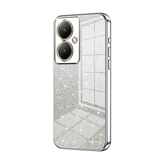 Per vivo Y35M+ / Y35+ / Y27 4G Custodia per cellulare elettrolitica con polvere glitterata sfumata (Argento)
