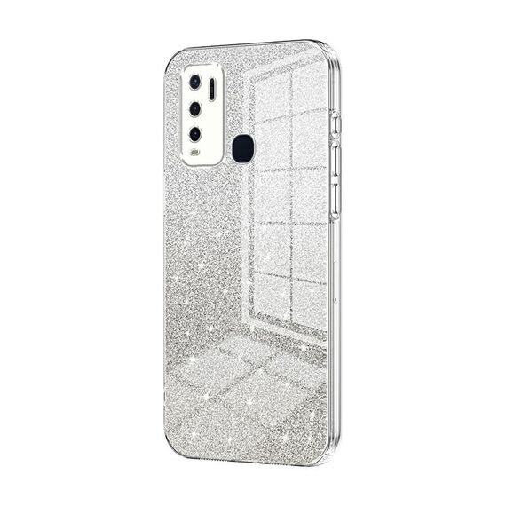 Per vivo Y50 / Y30 Custodia per telefono elettrolitica in polvere glitterata sfumata (trasparente)