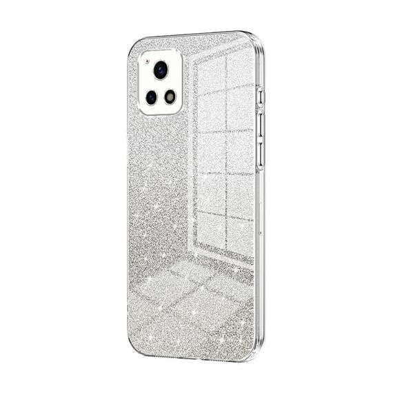 Per vivo Y52s 5G / Y52s T1 / iQOO U3 Custodia per telefono elettrolitico con polvere glitterata sfumata (trasparente)