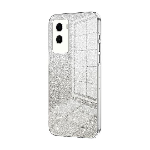 Per vivo Y55s 2021 / Y72t Custodia per telefono elettrolitica in polvere glitterata sfumata (trasparente)