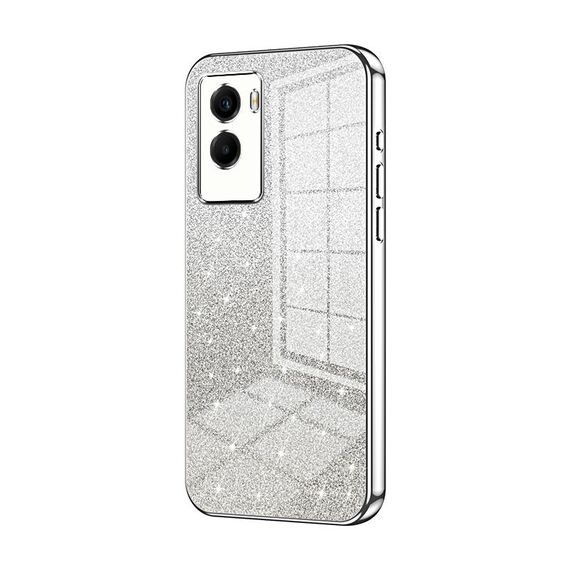 Custodia per telefono elettrolitica in polvere glitterata sfumata per vivo Y55s 2021 / Y72t (Argento)