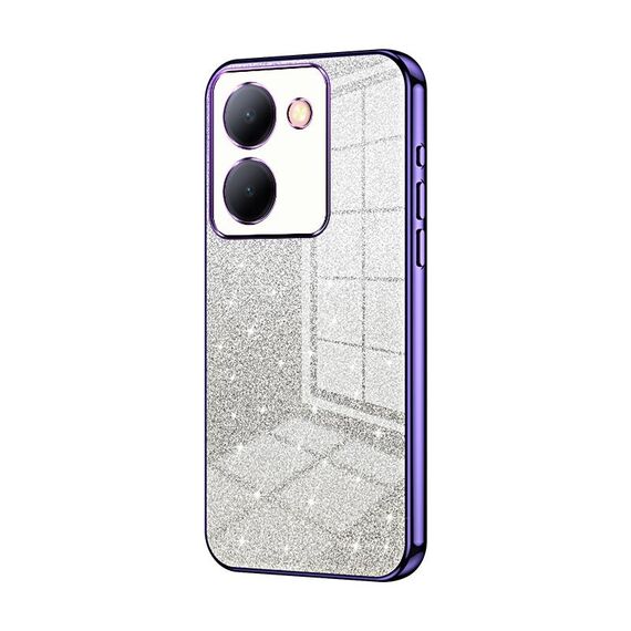 Per vivo Y78 China / Y36 / Y36 5G Custodia per cellulare elettrolitica con polvere glitterata sfumata (viola)