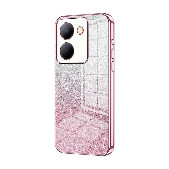 Per vivo Y78 China / Y36 / Y36 5G Custodia per cellulare elettrolitica con polvere glitterata sfumata (rosa)
