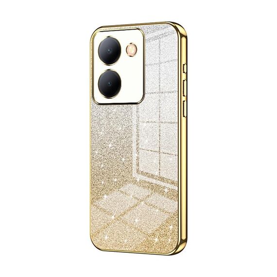 Per vivo Y78 China / Y36 / Y36 5G Custodia per telefono elettrolitica con polvere glitterata sfumata (Oro)