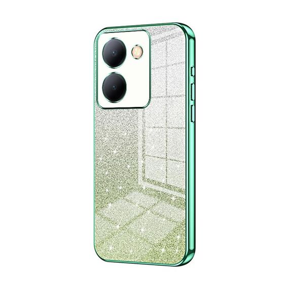 Per vivo Y78 China / Y36 / Y36 5G Custodia per cellulare elettrolitica con polvere glitterata sfumata (verde)