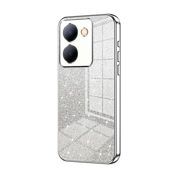 Per vivo Y78 China / Y36 / Y36 5G Custodia per cellulare elettrolitica con polvere glitterata sfumata (Argento)