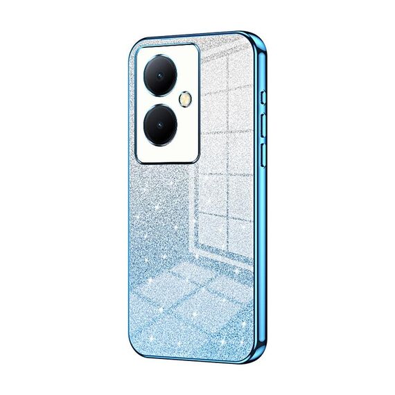 Per vivo Y78+ 5G / Y78 / V29 Lite Custodia per telefono elettrolitico con polvere glitterata sfumata (blu)