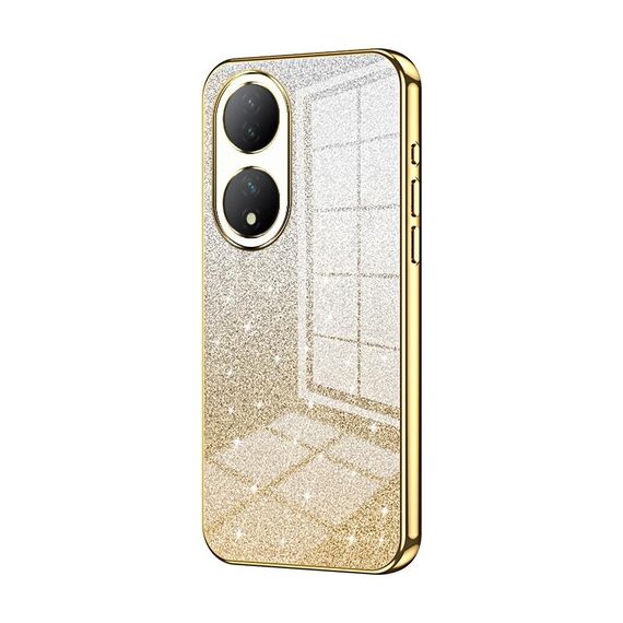 Custodia per telefono elettrolitica in polvere glitterata sfumata per vivo Y100 / Y100A (oro)