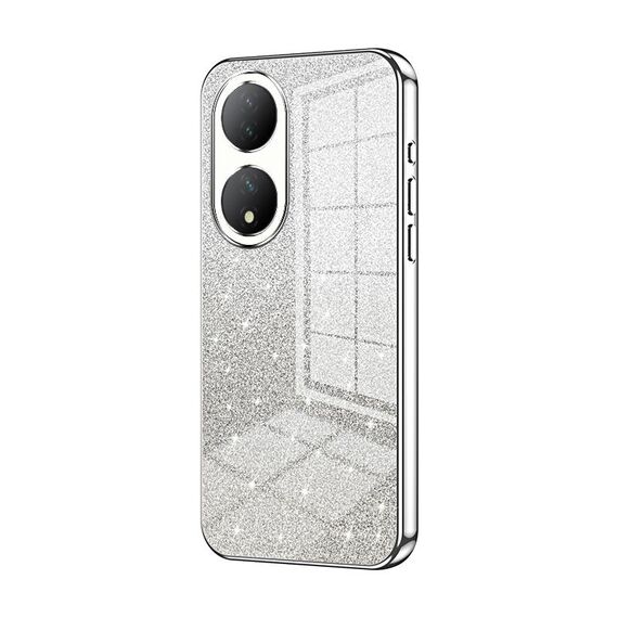 Custodia per telefono elettrolitica in polvere glitterata sfumata per vivo Y100 / Y100A (Argento)