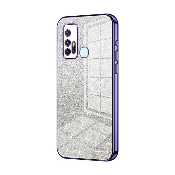 Custodia per telefono elettrolitico in polvere glitter sfumata per vivo Z6 5G (viola)