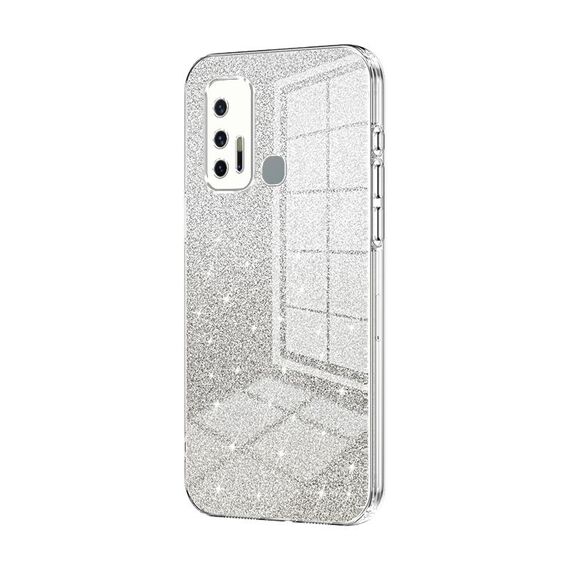Per vivo Z6 5G Custodia per telefono elettrolitico con polvere glitterata sfumata (trasparente)