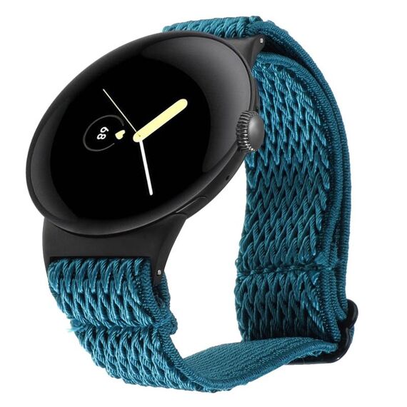 Per Google Pixel Watch 2 / Pixel Watch Cinturino in nylon intrecciato Wave (blu pietra)