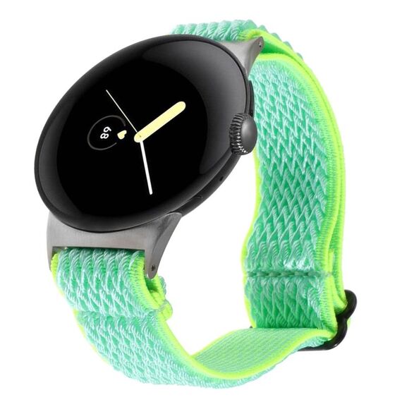 Cinturino per orologio in nylon intrecciato Wave per Google Pixel Watch 2 / Pixel Watch (verde menta)