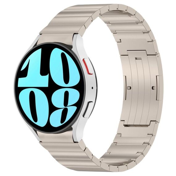 Per Samsung Galaxy Watch6/6 Classic/5/5 Pro Cinturino in metallo con un solo tallone stile pulsante (colore titanio)
